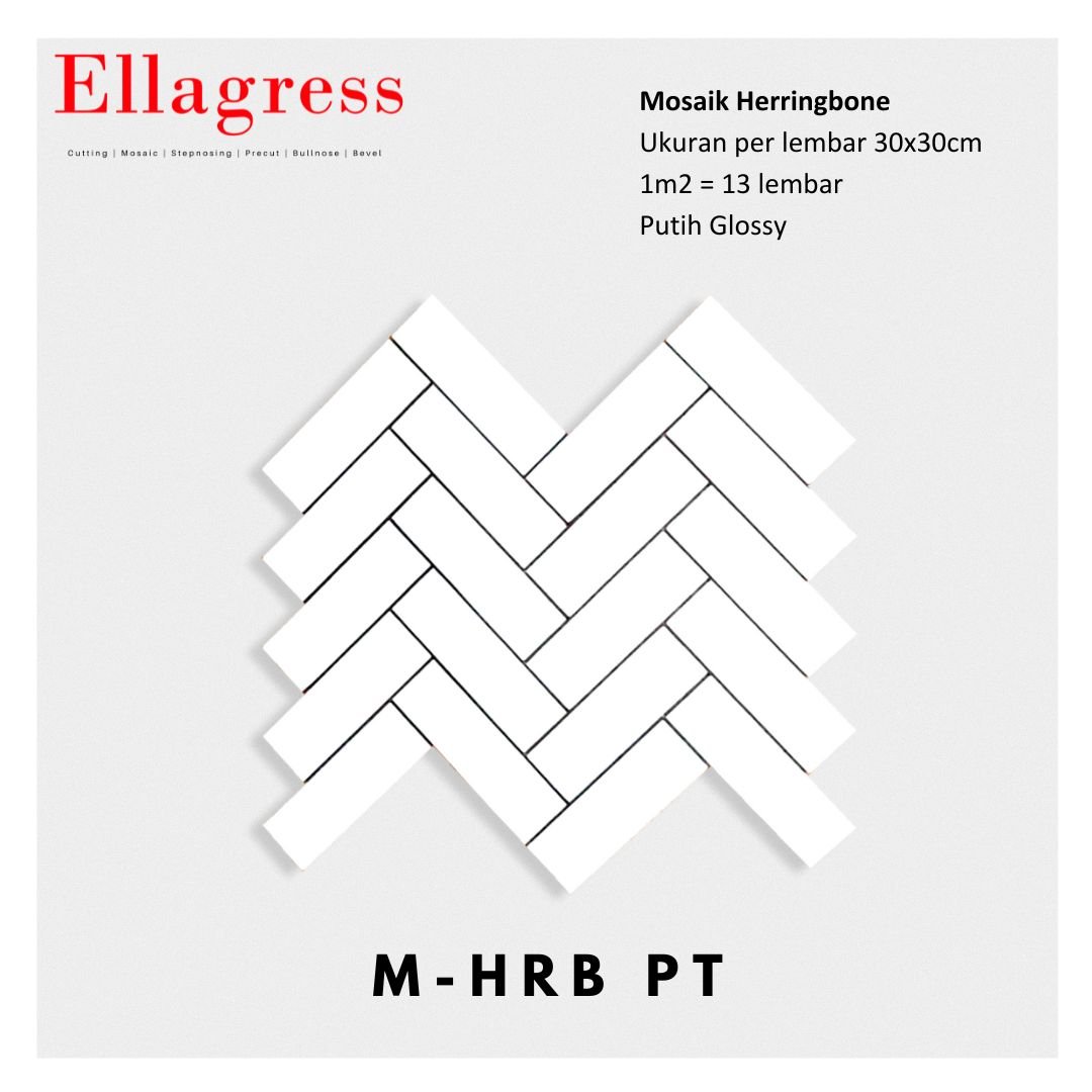 xr:d:DAF3J2czmAk:16,j:1653233547972846531,t:23121615 Ellagress Keramik Ellagress Cutting Mosaic M HRB PT - 30x30cm, Glossy